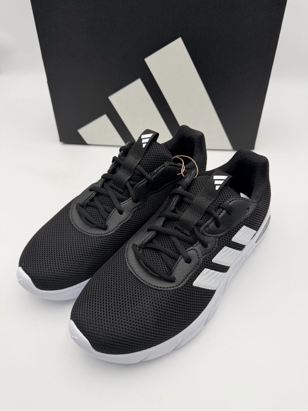 Adidas Women's Cloudfoam Flex Wide Fit Shoes Black White Sneakers HQ4960 NEW